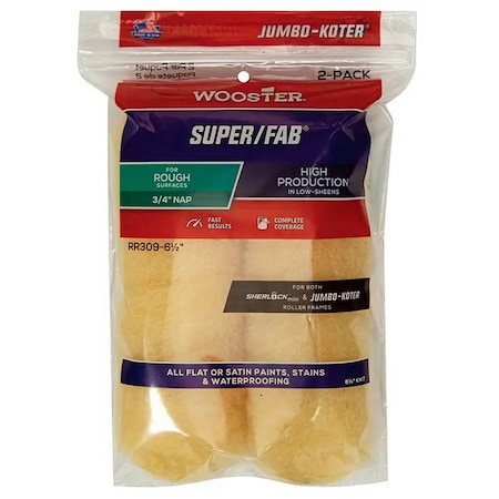 Wooster 6-1/2" Mini Paint Roller Cover, 3/4" Nap Nap, Knit Fabric RR309